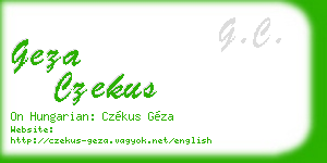 geza czekus business card